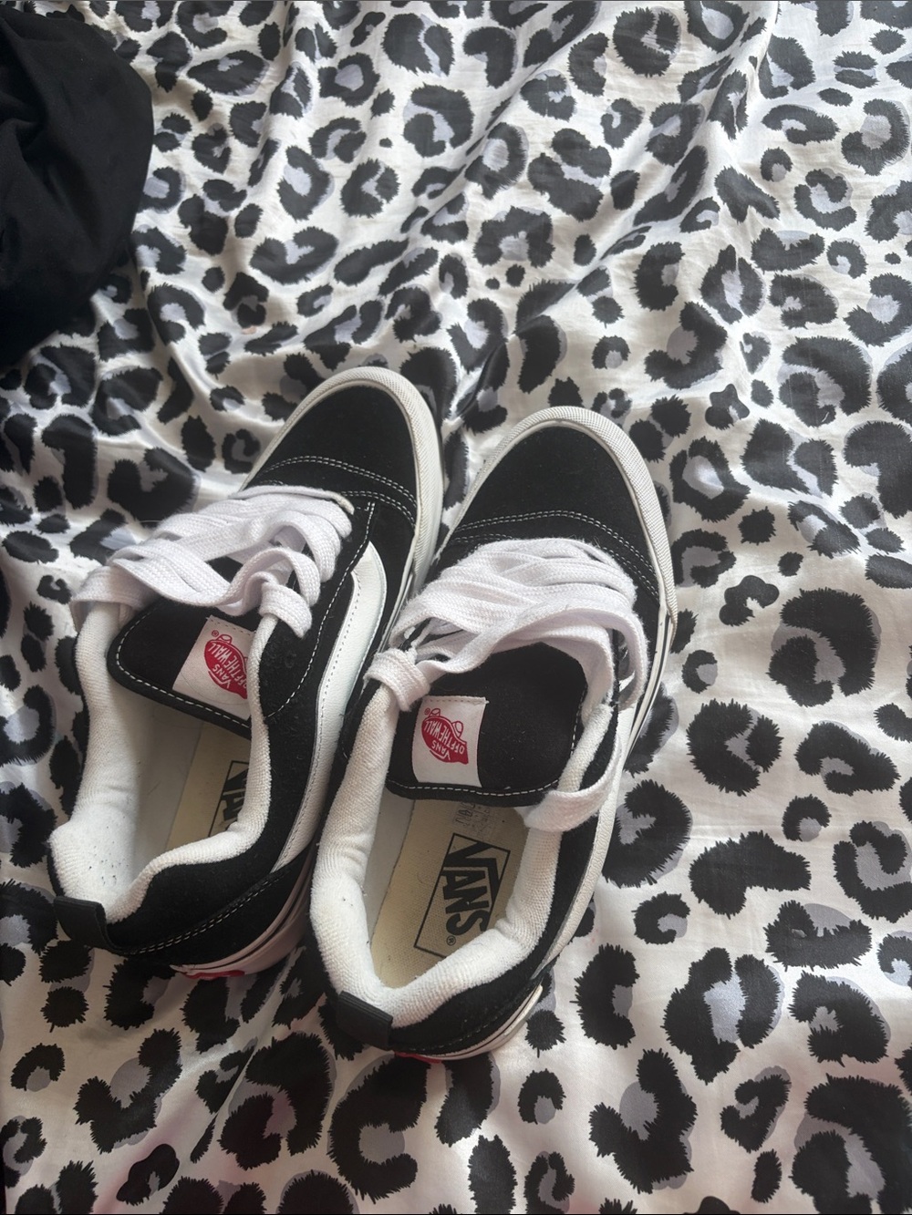Vans Black and White Low Top Skate Sneakers